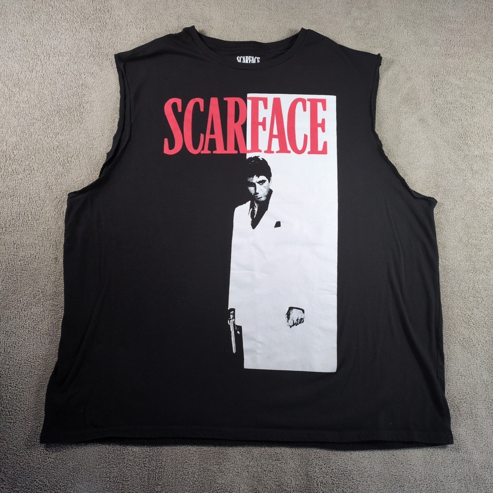 Scarface Tank Top Mens 3XL Black Tony Montana Movie Poster Graphic Cut Off